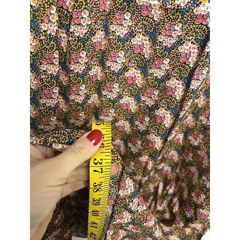 J.CREW Collection Ratti Prism Floral Print Cotton Skirt Sz XL Midi Lined Slit